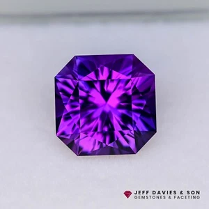 Zaffiro blu viola naturale 10 x 10 mm taglio Asscher pietra preziosa sfusa certificata GIE - Foto 1 di 2