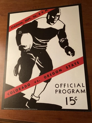 Colorado Vs Oregon State Vintage Football Poster  - Great For Framing Cover