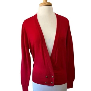 Gifford Fox Vintage Wool Lightweight Red Cardigan Sweater Women's L Grandpacore - Picture 1 of 7