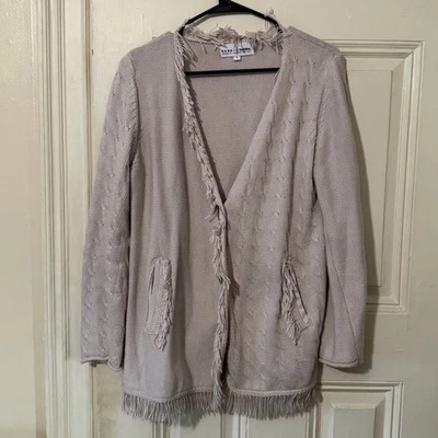 Cárdigan tejido con flecos de algodón Buda neón Foto 1 de 4