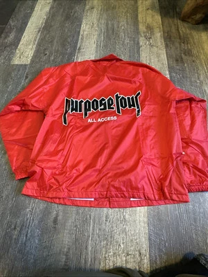 Justin Bieber Purpose The World Tour 2016 Windbreaker Jacket Large - Image 1 of 4