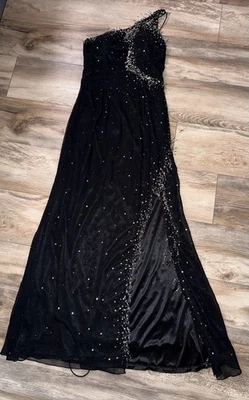 Sagaie France Evening Dress Women's Size 3 Silk With Stones - Image 1 of 4