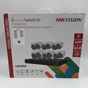Hikvision ColorVu TurboHD Kit 16-Channel DVR 4TB & 12 x 5MP Turret Cameras - Picture 1 of 7