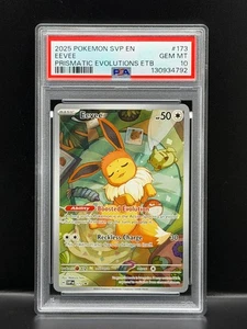 Eevee 2025 Pokémon Evoluciones Prismáticas Elite Entrenador Caja #173 Promo PSA 10 Gemas - Imagen 1 de 2