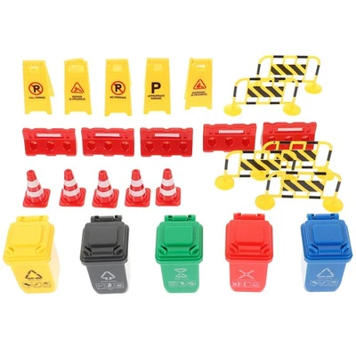 1Set Traffic Model Toys for Boy Girl of Cones Signs and Barriers Learning - Image 1 of 4