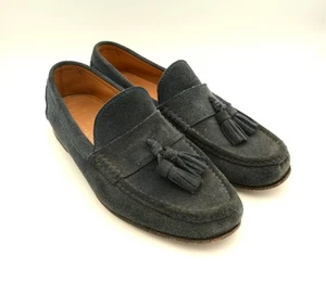 SHIPTON & HENEAGE Blue Green Suede Tassel Smart Loafer Shoes Mens UK8.5 EU42.5 - Picture 1 of 7