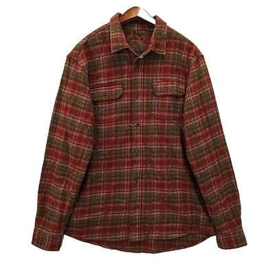 Мужская фланелевая рубашка Orvis размер L красная клетчатая тяжелая рабочая одежда для улицы - Изображение 1 из 4