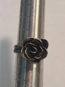 Vintage .925 Sterling Silber Doppel Band Ring mit Silber Rosen Design Gr. 6,75 - Bild 1 von 7