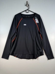 Top donna Under Armour nuovo con etichette girocollo sciolto Heat Gear manica lunga nero taglia 2XL - Foto 1 di 9