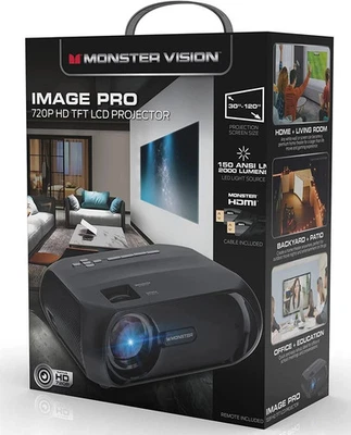 Monster Vision Image Pro 1080P HD TFT LCD Projector, 2000 Lumens (MHV1-1051)™ - Image 1 of 4