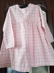 4 Toddler Pink White Plaid James & Lottie 100% Cotton Dress Romp Trim Preowned - Picture 1 of 9