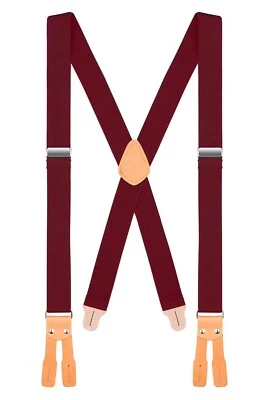 Buyless Moda Botón Extremo Leñador Hombres Tirantes 48" Ajustable 1 1/4" Forma X Foto 1 de 4