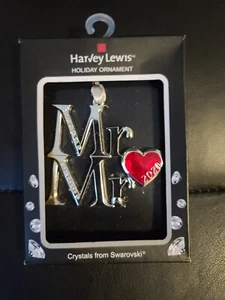 HARVEY LEWIS HOLIDAY ORNAMENT MR. & MR. 2020 SWAROVSKI CRYSTAL LGBTQ BRAND NEW - Picture 1 of 2