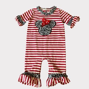 Tenue fille banane fendue Minnie Mouse Disney taille 24 mois zèbre snaps - Photo 1/4