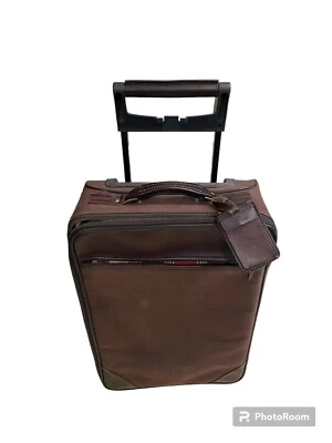 Equipaje de mano vertical con ruedas Hartmann 22" de nailon balístico/cuero marrón Foto 1 de 4