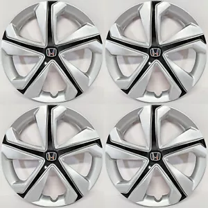SET/4 FITS 2016-2018 Honda Civic LX 16" Hubcaps / Wheel Covers # 520-16SB + LOGO - Picture 1 of 7