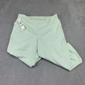 Alfred Dunner Pants Womens 16 Green Check Capri High-Rise Elastic Waist NWT - Picture 1 of 11