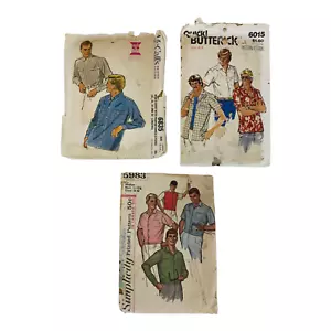 LOT OF 3 MENS SHIRT PATTERNS. BUTTERICK, SIMPLICITY, McCALLS. - Picture 1 of 6