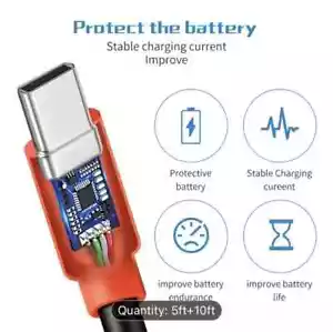 2 Pack 10ft/5ft USB Type C Charger Cable- For iPhone, Samsung,PlayStation,switch - Picture 1 of 4