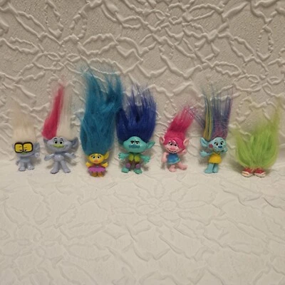 Lote de figuras Trolls World Tour muñeca mini figura estatuilla juguetes colección paquete 7 Foto 1 de 4