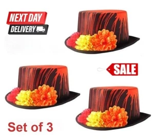 Juego de 3 sombreros topper para adultos con sangre y flores para Halloween parte de disfraces - Imagen 1 de 2