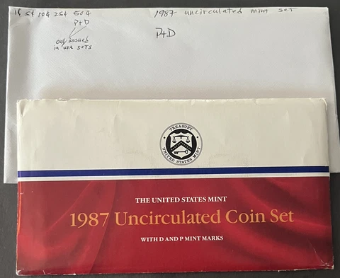 1987 P+D UNC MINT SET Cover