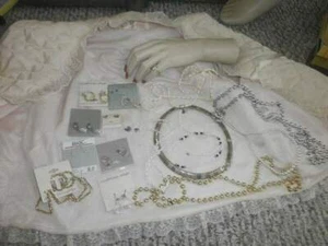 BIG LOT OF NECKLACES, PIERCED EARRINGS, ONE PINKY RING, PLUS EXTRAS! - Picture 1 of 7