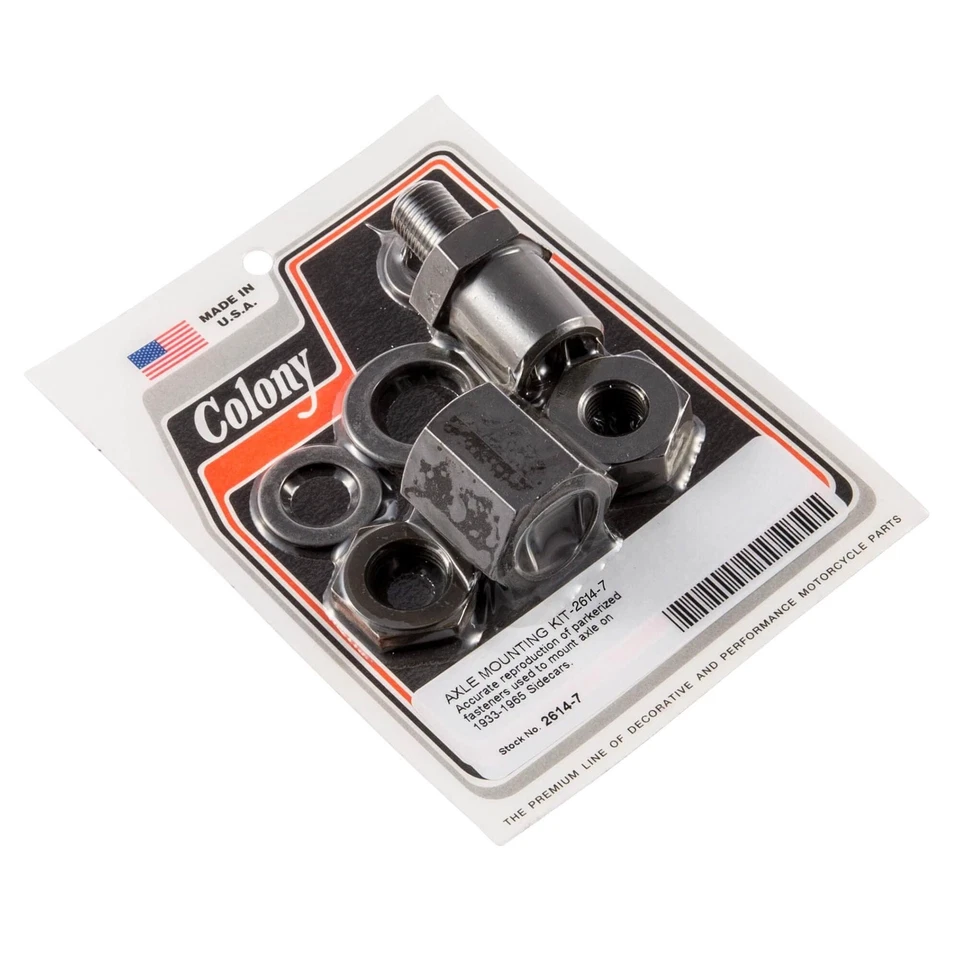 #2614-7 Kit de montaje de eje 1933-1965 Harley-Davidson Sidecars Parkerized Colony M Foto 1 de 1
