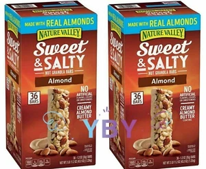 2 Packs Nature Valley Sweet and Salty Nut Almond Granola Bars 36 ct 43.2 oz=72ct - Picture 1 of 6