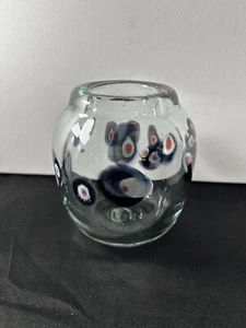 Art Glass Vase Hand Blown Millefiori Signed Dated 1983 Sean O’Meara Rose Bowl - Picture 1 of 12