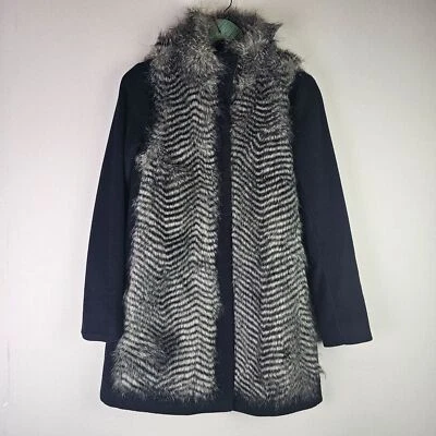 Abrigo Ann Taylor de piel sintética de cachemir cintura larga, talla XS Foto 1 de 4