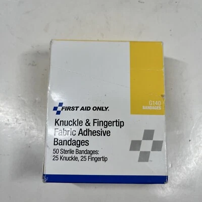 50 Bandage First Aid Only G-140 25 Knuckle & 25 Fingertip Fabric Bandages - Image 1 of 2