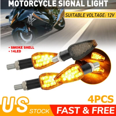 4xLED Motorcycle Turn Signals Indicator Blinker Lights Amber For Suzuki DRZ400SM - Image 1 of 4