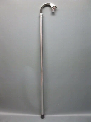 Bastone da trekking di lusso in acciaio inox da lavoro argento 92 cm testa di... - Immagine 1 di 4