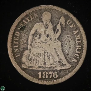 Moneda de diez centavos Liberty Seated 1876-CC - Muy buenos detalles: picada - Imagen 1 de 2