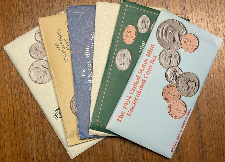 Six US Mint Sets P&D; 1989 ‘90 ‘91 '92 '93 '94; Sealed OGP; FREE SHIPPING - Image 1 of 4