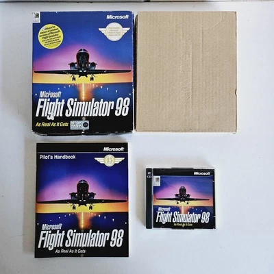 Microsoft Flight Simulator 98 PC CD-ROM with Pilot’s Handbook & Box Insert - Image 1 of 4