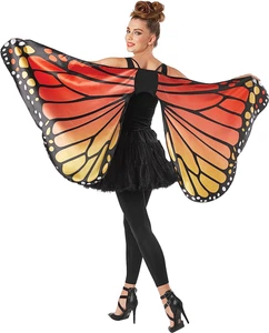 Adult Monarch Butterfly Wings Cape Costume One Size Cosplay Halloween Accessory - Picture 1 of 11