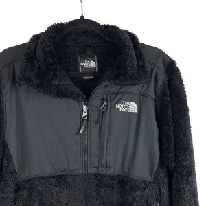 Y2K North Face Jacket Womens Small Black Plush Fleece Logo Denali Pockets Zip S - Picture 1 of 4