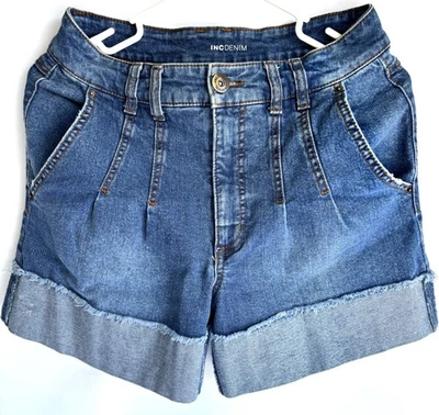 Pantalones cortos de mezclilla azul para mujer INC talla 4/27 Foto 1 de 4