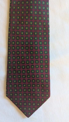 Corbata Lands End granate con detalles verdes y naranjas Foto 1 de 4