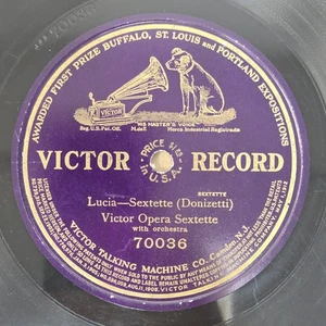 Vtg Victor 70036 Purple Label 12" 78rpm One-Sided Lucia Sextette Donizetti - Picture 1 of 5