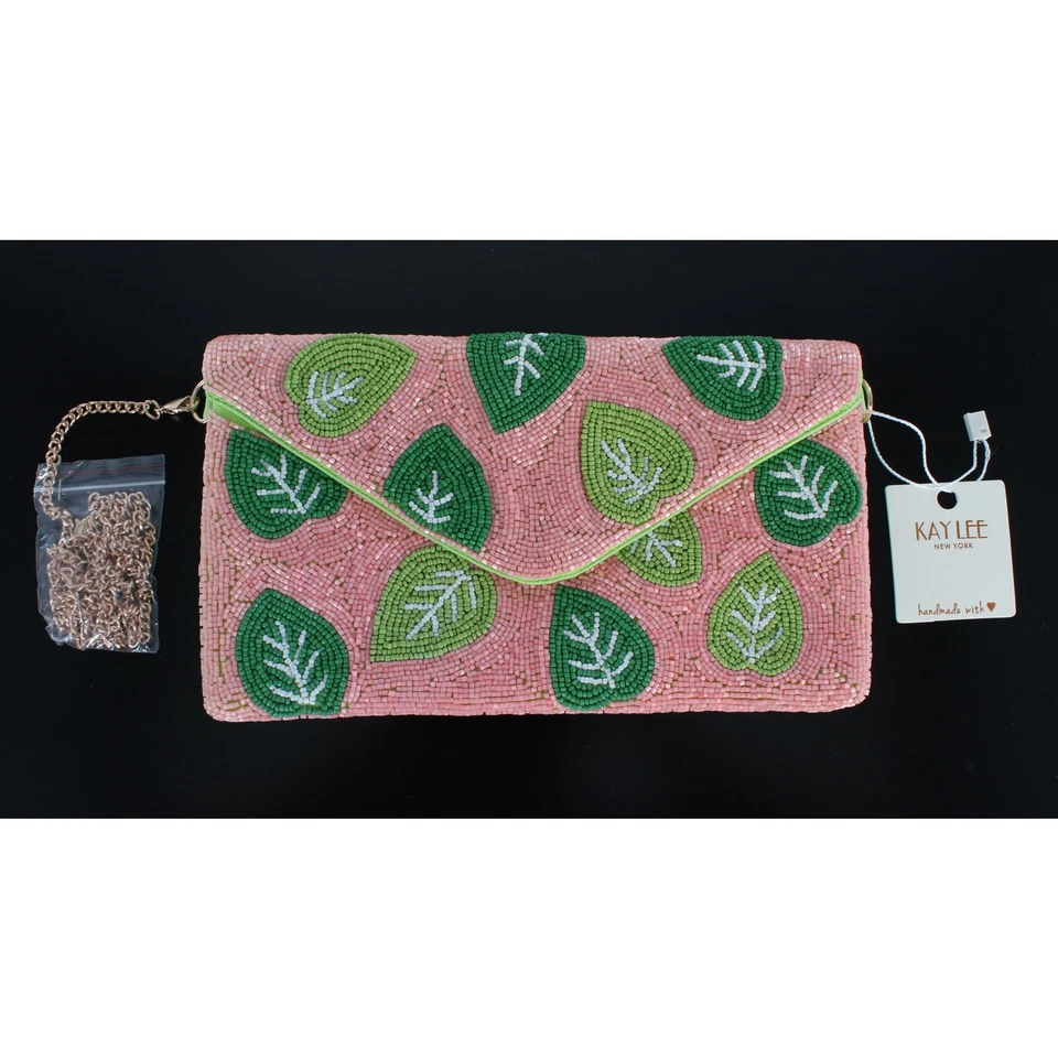 Bolso Bandolera KAY LEE Rosa Motivo Hoja Cuentas Sobre #CL9092APK Foto 1 de 4