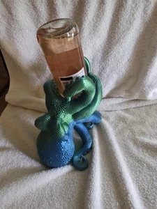 Quirky Three D Printed Wine Bottle Holder Octopus Blue Green Colorful Super Nice - Picture 1 of 5