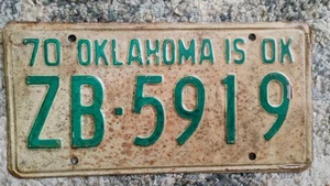 Oklahoma is OK License Plate - Expired 1970 - ZB-5919 - Picture 1 of 1