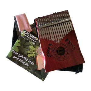 17 Key Kalimba Thumb Piano Finger Mbira Mahogany Wood Keyboard Music Instruments - Picture 1 of 13