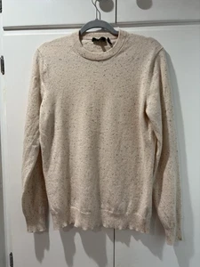 THEORY MEN WOOL CASHMERE DONEGAL CREAM MULTI SWEATER SIZE M - Picture 1 of 9