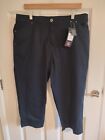 Cotton Traders Navy Cropped Chinos Size 18