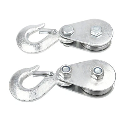 2x Umlenkrolle Seilrolle für elektrische Seilwinde Forst Seilrollen mit Haken 1T - Bild 1 von 4