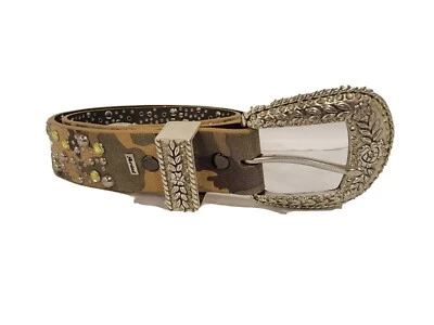 Cinturón ARIAT Mujer Western Camuflaje Estrás Verde 32x80 Vaquera Rodeo  Foto 1 de 4